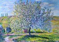 Bl&uuml;hender Apfelbaum bei Vetheuil W.524 nach Monet Gr&ouml;&szlig;e 50x70
