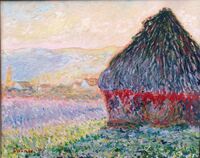 Getreideschober bei Sonnenuntergang W.1289 nach Monet Gr&ouml;&szlig;e 40x50