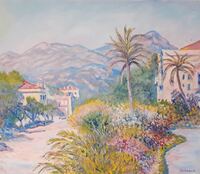 Strada Romana in Bordighera W.855 nach Monet Gr&ouml;&szlig;e 60x70