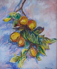 Zitronen an einem Zweig W.888 nach Monet Gr&ouml;&szlig;e 50x60