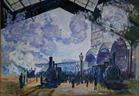 Der Bahnhof St-Lazare W.441 nach Monet Gr&ouml;&szlig;e 50x70