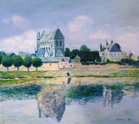 Blick auf die Kirche von Vernon W.841 nach Monet Gr&ouml;&szlig;e 73x90