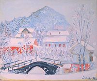 Das Dorf Sandviken im Schnee W.1397 nach Monet Gr&ouml;&szlig;e 50x60