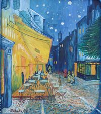 Das Nachtcafe an der Place Lamartine in Arles nach van Gogh Gr&ouml;&szlig;e 60x80
