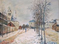 Der schneebedeckte Boulevard de Pontoise in Argenteuil W.359 nach Monet Gr&ouml;&szlig;e 60x80