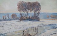 Die Seine in Bennecourt im WinterW.1333 nach Monet Gr&ouml;&szlig;e 50x80