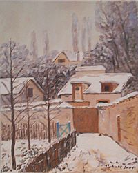 Garten in Louveciennes im Schnee nach Alfred Sisley Gr&ouml;&szlig;e 40x50