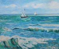 Seelandschaft in der N&auml;he von Saintes-Maries-de-la-Mer nach van Gogh Gr&ouml;&szlig;e 50x60