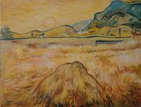 Weizenfeld aufgehender Sonne nach van Gogh Gr&ouml;&szlig;e 70x90